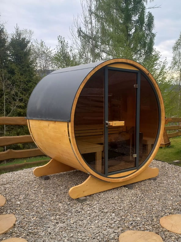 ekskluzywna sauna ogrodowa beczka